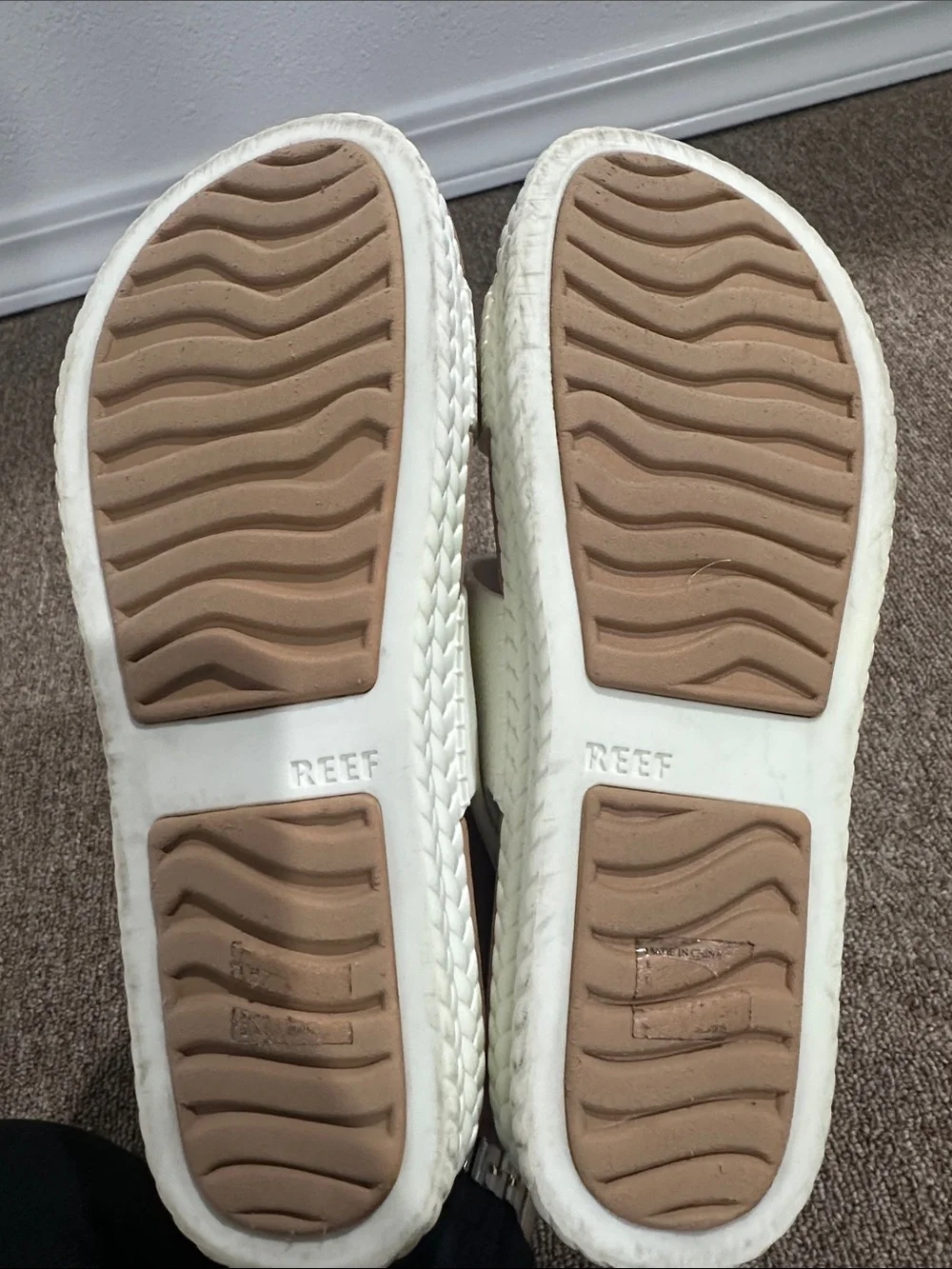Reef White Woven Double-Strap Slingback Sandals - Picture 3 of 3